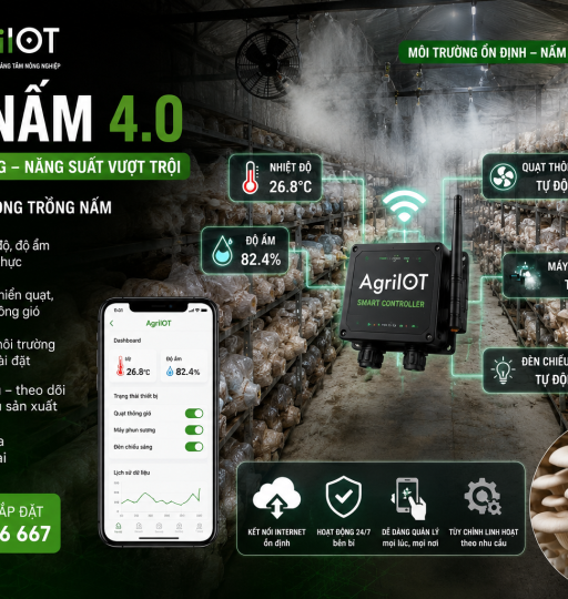 AgriIOT – Giải pháp IoT giám sát nhà nấm